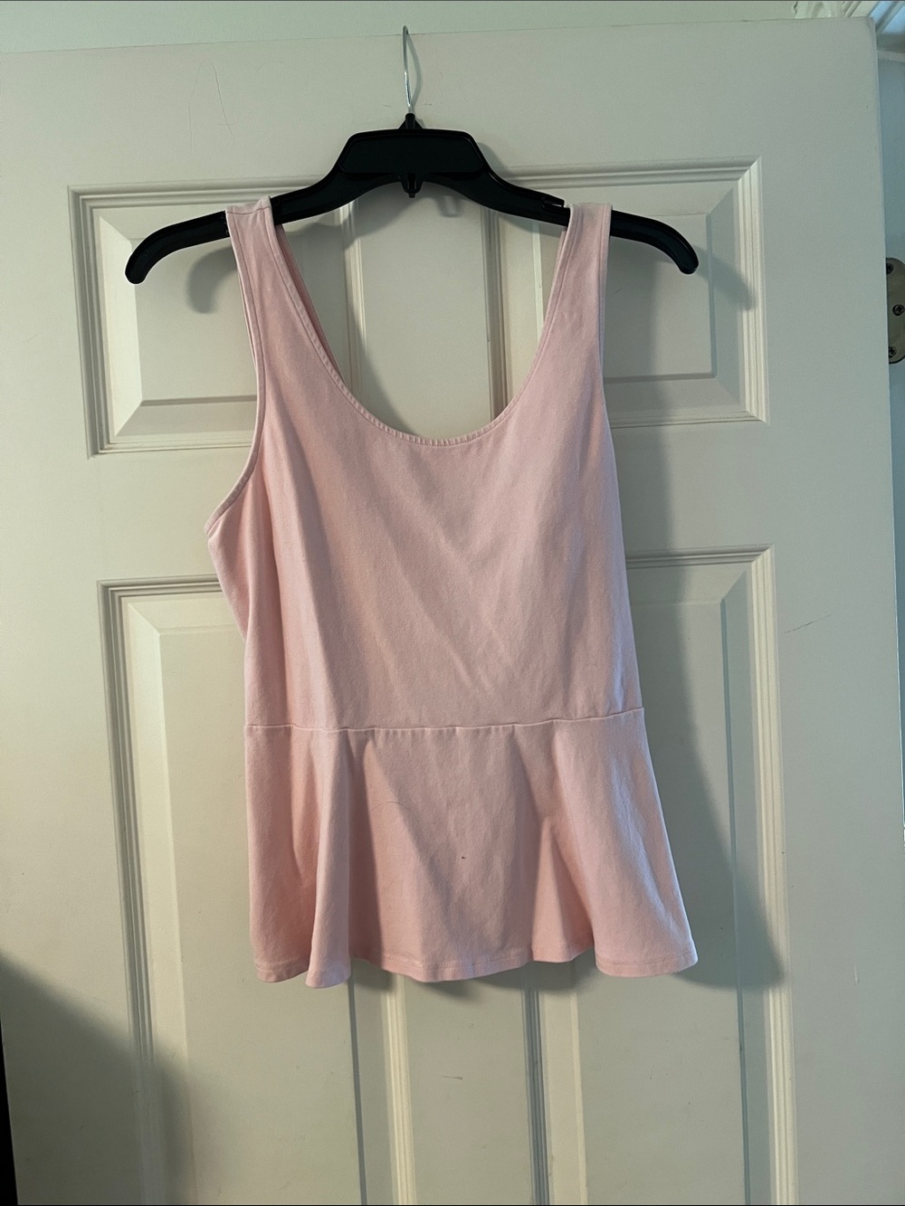 Express Light Pink Scoop Neck Peplum Tank